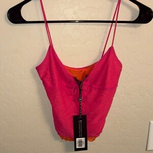 Vibrant Pink and Orange Women's Top